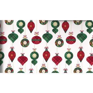 Hallmark Wrapping Paper Christmas Retro Ornaments White 35 sq ft Roll Holiday